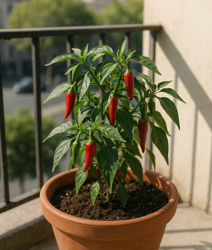 Faire pousser des piments en pot sur un balcon