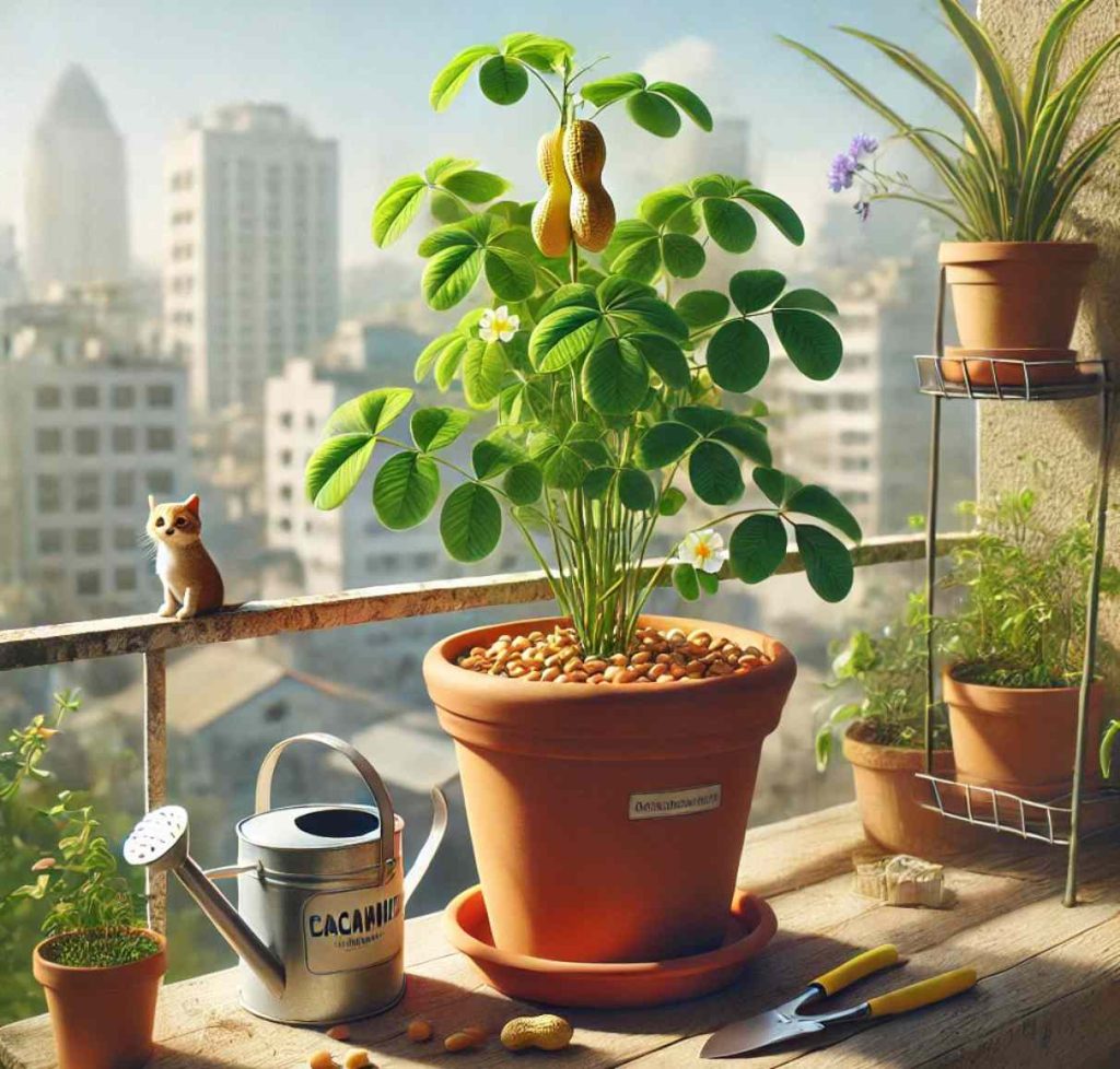 la cacahuète pousse en pot